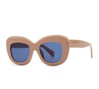 Protezione UV Moda Retrò Occhiali Da Sole Oversize Per Le Donne Degli Uomini Cat Eye Rivetto di Lusso Femminile Tendenza Tonalità UV400 Occhiali, Caffè Blu, Taglia unica