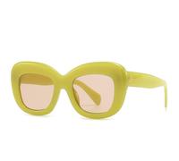Protezione UV Moda Retrò Occhiali Da Sole Oversize Per Le Donne Degli Uomini Cat Eye Rivetto di Lusso Femminile Tendenza Tonalità UV400 Occhiali, Tè verde., Taglia unica