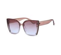 Protezione UV Occhiali da sole oversize Cat Eye per le donne di lusso moda grande telaio quadrato occhiali da sole per gli uomini retrò trendy Cateye Eyewear, Marrone e blu., Taglia unica