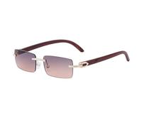 Protezione UV Retro Frameless Occhiali da sole da uomo Diamond-grain Specchio Gamba Per Le Donne Occhiali Da Sole Occhiali Da Sole, Arancione grigiastro, Taglia unica