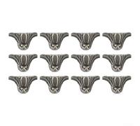Protezioni angolari antiche in lega di zinco per scatole di gioielli in legno - Staffe decorative per gambe con design vintage intagliato, confezione da 4 (adatta anche a cassettoni e dis(12 pezzi)