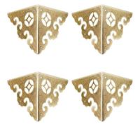 Protezioni angolari decorative, confezione da 4 pezzi, protezioni angolari in ottone, bordo scrivania vintage, tre lati, protezione angolare completa.