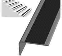 Protezioni Autoadesive Impermeabili Antiscivolo per Bordi per Scale Interne Ed Esterne Realizzate in Gomma Resistente all'Usura Modanatura A Forma di L per Scale, Width 7cm Gray-Black, 1m/39.4in