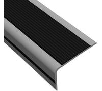 Protezioni Autoadesive Impermeabili Antiscivolo per Bordi per Scale Interne Ed Esterne Realizzate in Gomma Resistente all'Usura Modanatura A Forma di L per Scale, Width 10cm Gray-Black, 2m/78.7in