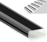 Protezioni Autoadesive Impermeabili Antiscivolo per Bordi per Scale Interne Ed Esterne Realizzate in Gomma Resistente all'Usura Modanatura A Forma di L per Scale, Width 5cm Gray-Black, 5m/197in