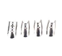 Protezioni di protezione della protezione delle dita in acciaio inossidabile Set di 4 taglio resistente di taglio a fette di taglio a fette per verdure da cucina carne argento 1