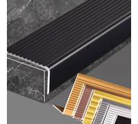 Protezioni for bordi di scale, protezioni in alluminio for gradini, maggiore sicurezza for anziani e bambini durante la salita e la discesa delle scale(Black,10 * 2cm)