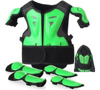 Protezioni Motocross Bambino con Pettorina, Ginocchiere e Coudiere, Giacca Protettiva Regolabile per Giovani Rider, Adatta a Dirt Bike, Bici, Skateboard e Attività Outdoor