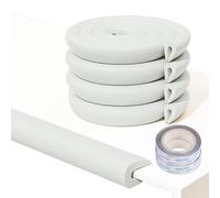 Protezioni per bordi in schiuma a forma di U per bambini (4 m totali), 2 cm di spessore, non tossiche, paraspigoli per tavolini, armadi, piani di lavoro, imbottitura di sicurezza in 4 colori (grigio)