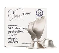 Protezioni per capezzoli in argento Silvermom® (SilverCups) | Leniscono e proteggono i capezzoli | Protezioni per capezzoli senza nichel per prevenire le screpolature del seno durante l'allattamento
