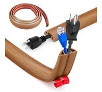 Protezioni per Cavi a Pavimento, 1M x3cm Autoadesivo Copricavi per Pavimento Passacavo a Pavimento Perfetti per Tutti i Cavi di Alimentazione a Casa, Ufficio,Scuola,Magazzino (Grana legno gialla)