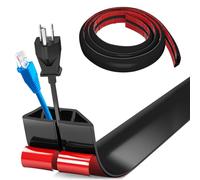 Protezioni per Cavi a Pavimento, 1M x4cm Autoadesivo Copricavi per Pavimento Passacavo a Pavimento Perfetti per Tutti i Cavi di Alimentazione a Casa, Ufficio,Scuola,Magazzino (Nero -Trapezoidale)