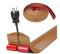 Protezioni per Cavi a Pavimento, 3.0M x3cm Autoadesivo Copricavi per Pavimento Passacavo a Pavimento Perfetti per Tutti i Cavi di Alimentazione a Casa, Ufficio, Scuola, Magazzino (Marrone-Arrotondato)