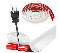 Protezioni per Cavi a Pavimento, 3.0M x5cm Autoadesivo Copricavi per Pavimento Passacavo a Pavimento Perfetti per Tutti i Cavi di Alimentazione a Casa, Ufficio, Scuola, Magazzino (Bianco -Arrotondato)