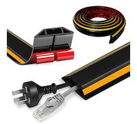 Protezioni per Cavi a Pavimento, 3.0M x5cm Autoadesivo Copricavi per Pavimento Passacavo a Pavimento Perfetti per Tutti i Cavi di Alimentazione a Casa, Ufficio,Scuola,Magazzino (Nero + Giallo Strisce)