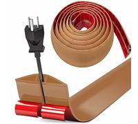 Protezioni per Cavi a Pavimento, 5M x3cm Autoadesivo Copricavi per Pavimento Passacavo a Pavimento Perfetti per Tutti i Cavi di Alimentazione a Casa, Ufficio, Scuola, Magazzino (Marrone -Arrotondato)