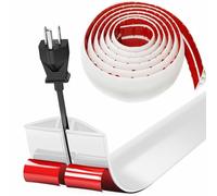 Protezioni per Cavi a Pavimento, 5M x3cm Autoadesivo Copricavi per Pavimento Passacavo a Pavimento Perfetti per Tutti i Cavi di Alimentazione a Casa, Ufficio, Scuola, Magazzino (Bianco -Arrotondato)