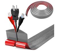 Protezioni per Cavi a Pavimento, 5M x5cm Autoadesivo Copricavi per Pavimento Passacavo a Pavimento Perfetti per Tutti i Cavi di Alimentazione a Casa, Ufficio,Scuola,Magazzino (Grana Legno Grigia)