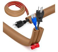 Protezioni per Cavi a Pavimento, Autoadesivo Copricavi per Pavimento, 1m x 2cm Passacavo a Pavimento Perfetti, Canalina per Cavi Tutti i Cavi di Alimentazione Casa,Ufficio,Scuola,Magazzino (Marrone)