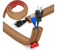 Protezioni per Cavi a Pavimento, Autoadesivo Copricavi per Pavimento, 2m x 2cm Passacavo a Pavimento Perfetti, Canalina per Cavi Tutti i Cavi di Alimentazione Casa,Ufficio,Scuola,Magazzino (Marrone)