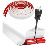 Protezioni per Cavi a Pavimento, Autoadesivo Copricavi per Pavimento, 5m x 3cm Passacavo a Pavimento Perfetti, Canalina per Cavi Tutti i Cavi di Alimentazione Casa,Ufficio,Scuola,Magazzino (Bianco)