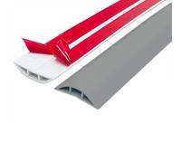 Protezioni per Cavo a Pavimento Autoadesiva,Copertura Cavi,Canalina Passacavi Calpestabile Morbido del PVC,Copricavi,Per Nascondere e Proteggere i Cavi in Case,Uffici (1,5 Metro, Grigio)
