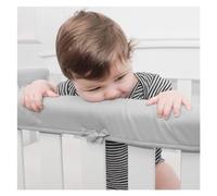 protezioni per culla da masticare Protezione for culla in cotone Bordo avvolgente Protezione for la dentizione sicura Anti-morso Tinta unita Recinzione for letto Copertura for guardrail Orlatura 3 pez