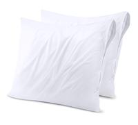 Protezioni per cuscini impermeabili Utopia Bedding (senza inserti) con cerniera, 20 x 20 pollici (confezione da 2, bianche), anti-cimici, per est