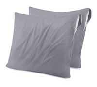 Protezioni per cuscini impermeabili Utopia Bedding (senza inserti per cuscini) con cerniera, stile europeo (confezione da 2 grigie), copricuscini