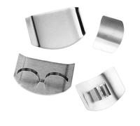 Protezioni per Dita in Acciaio Inox,4 Pezzi Protezione per Le Dita dei Gadget da Cucina con 2 Doppie Dita e 2 Dita Single Salvadita per Coltello per la Carne da Cucina Frutta Vegetale Che Affetta