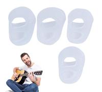 Protezioni per dita per chitarra, protezione per la punta delle dita, 4 pezzi, protezione per le dita della chitarra, protezione per le dita in silicone elastico, per dita, plettri per pollice