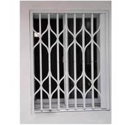 Protezioni per finestre a scomparsa bloccabili 110x90cm, barre di sicurezza in alluminio resistenti con serratura chiave per porte scorrevoli, recinzione di fuga di emergenza pieghevole per animali do