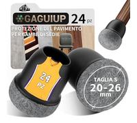 Protezioni per gambe di sedia, 24 pezzi di tappi per gambe di sedia rotondi in silicone da 1 pollice, protettore per piedini di mobili nero, coprigambe per tavolo a movimento libero, tappi per gambe