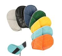 Protezioni per la testa in ferro: maniche antigraffio in pelle sintetica, cappucci con codice colore distintivo, set completo di coperture per mazze da golf, protezioni per identificazione rapida per