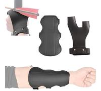 Protezioni per le Braccia e Protezioni per Le Dita Dall'arco, Protezioni Unisex per Adulti per Il Tiro Al Bersaglio e la Caccia, Adatte All'uso Sportivo(Black)