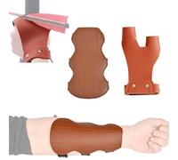 Protezioni per le Braccia e Protezioni per Le Dita Dall'arco, Protezioni Unisex per Adulti per Il Tiro Al Bersaglio e la Caccia, Adatte All'uso Sportivo(Brown)