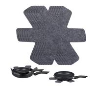 Relaxdays Protezioni per Padelle, Set da 8 Sottopentole, 38x30 cm, Sottopadella in Feltro, Protezione Impilabile, Grigio