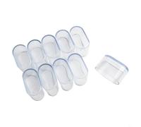 Protezioni per pavimenti per gambe delle sedie, confezione da 10 pezzi, ovali in gomma, PVC e gomma per una protezione del pavimento di lunga durata (trasparente, 20 x 40 mm)