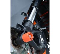 COPPIA PROTEZIONI PERNO RUOTA ANTERIORE ARANCIO R&G PER KTM 250 DUKE 2017-2018