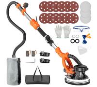 Protmex Giraffa Levigatrice - 1000W Levigatrice per Muro con Aspiratore e Luce LED, 6 Velocità 800-2200RPM, Dischi di Levigatura 15pcs, Pieghevole Estensibile per Muri