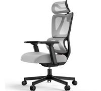 ProtoArc EC100 Sedia da Ufficio Ergonomica - Sedia da Scrivania con Cuscino a Molla da 10 cm, Supporto Lombare, Braccioli e Poggiatesta Regolabili, Sedia Girevole in Rete per Casa e Ufficio, Grigio