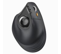 ProtoArc EM05 NL Mouse trackball verticale senza fili, mouse ergonomico con Bluetooth, ricaricabile, per computer portatile, connessione a 3 dispositivi, compatibile con iPad, Mac, Windows, PC, grigio