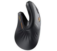 ProtoArc EM11 NL Mouse ergonomico Bluetooth ricaricabile verticale, 3 connettività multi-dispositivo per PC, mouse ottico 2,4 GHz per Windows, Mac OS, nero