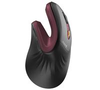 ProtoArc EM11 NL, mouse ergonomico senza fili verticale, mouse Ergo con multi-dispositivo, mouse ricaricabile USB-C per Windows, Mac OS, PC/notebook/laptop, rosso vino