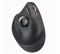 ProtoArc Mouse Bluetooth Trackball Verticale, EM05 NL Mouse Wireless Ergonomico Ricaricabile (Bluetooth*2+2.4G), Controllo Pollice, Compatibile con iPad, Mac, Windows, PC - Nero