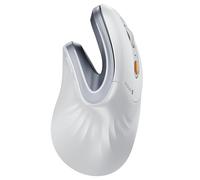 ProtoArc Mouse Ergonomico, EM11 NL Mouse Verticale Senza Fili Mouses Ottico Ricaricabile con 3 Porte Dispositivi (2*Bluetooth &USB), 3 DPI Regolabili per Computer, iPad, Mac, Windows - Bianco