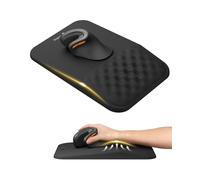 ProtoArc Tappetino Ergonomico per Mouse con Poggiapolsi, MP50 Design Massaggiante, Schiuma Memory Morbida e Base Antiscivolo in PU, Allevia il Dolore, per Scrivania Casa Ufficio, 12x8 Pollici, Nero