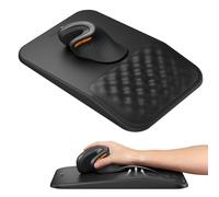 ProtoArc Tappetino per mouse con supporto per il polso, in pelle PU, con design massaggiante, per alleviare il dolore, base antiscivolo in PU, impermeabile, in morbida memory foam, tappetino per mouse