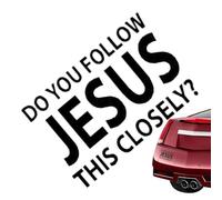 Protoence Adesivi Per Vetri Auto - Adesivo Gesù Rimovibile Per Paraurti Auto,Adesivo 'Segui Gesù Così Da ?' | Per Guida Sicura Camion Furgone Barca Parete Finestra