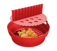 Protoence Fodere In Silicone Per Air Fryer - 21,5 cm Inserto Riutilizzabile Antiaderente,Con Divisori Antiaderente Rotondo Rivestimento In Silicone Per Friggitrice Ad Aria - Per Casa Cucina Fornello